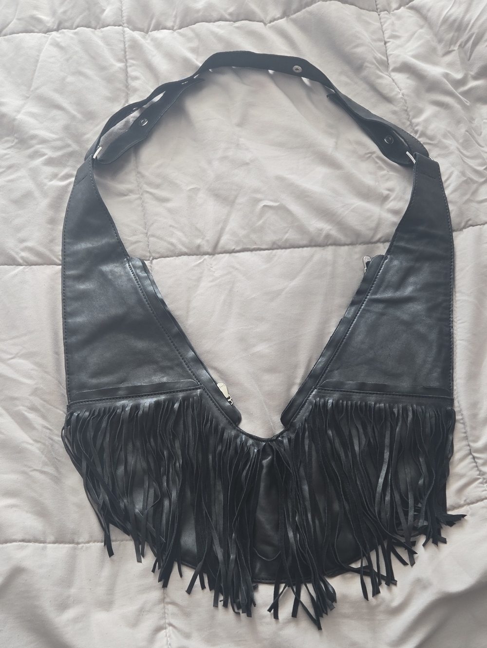 SASH 100% Genuine Leather Black Fringe Travel Bag With RFID Protection - Picture 14 of 16